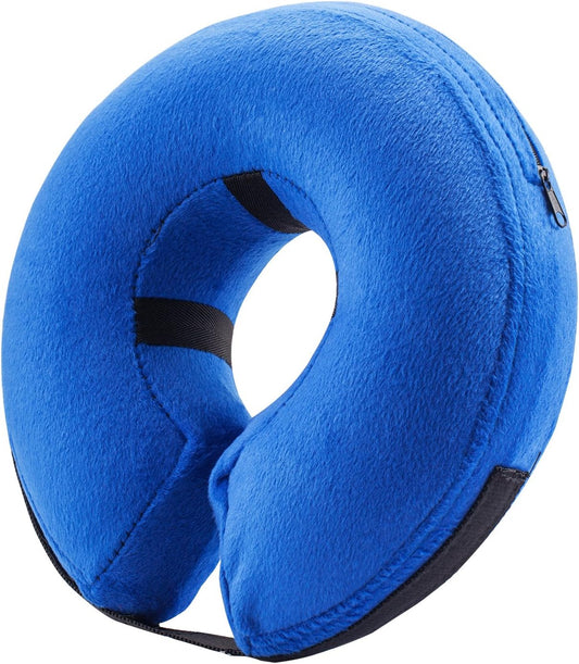Protective Inflatable Collar for Dogs and Cats - Soft Pet Recovery Collar Does Not Block Vision E-Collar(X-Small,Blue)