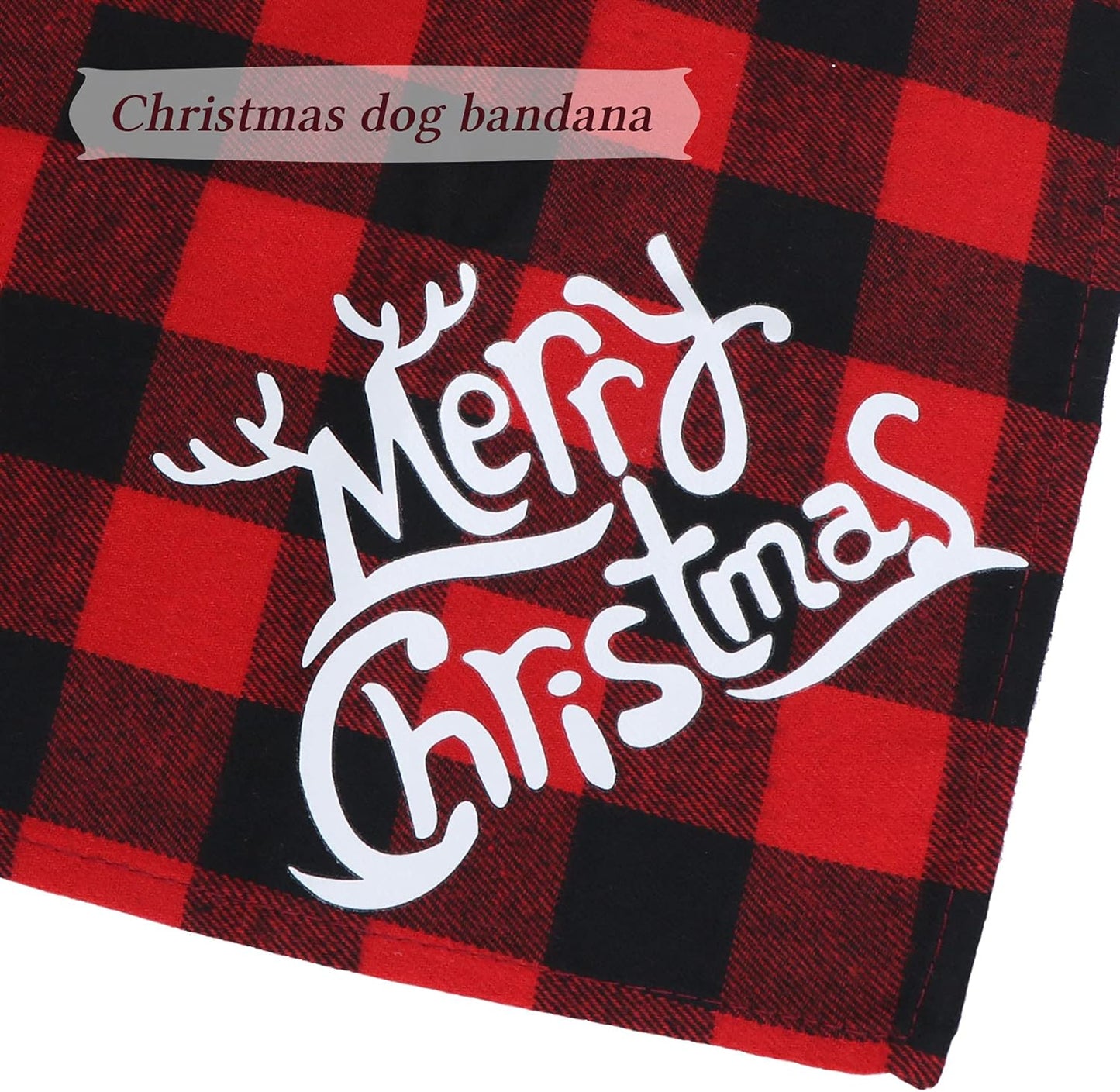 Holiday Plaid Dog Bandanas, 6 Pack Halloween Thanksgiving Christmas Dog Puppy Costume Decorations