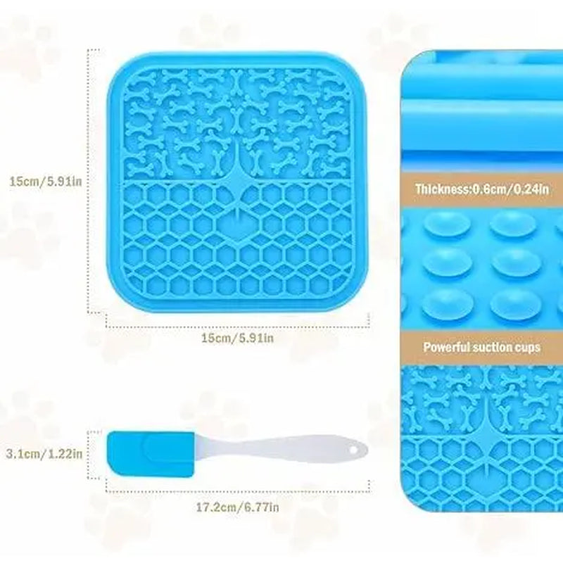 Lick Mat for Dogs, Anxiety Relief Lick Pad with Suction Cups - 2 Pack