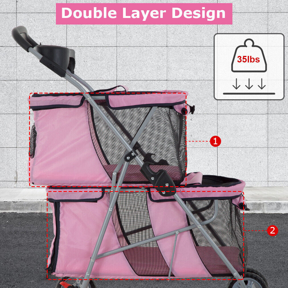 Dog Stroller Cat Stroller Pet Carriers Bag Jogger Stroller for Small Medium Dogs