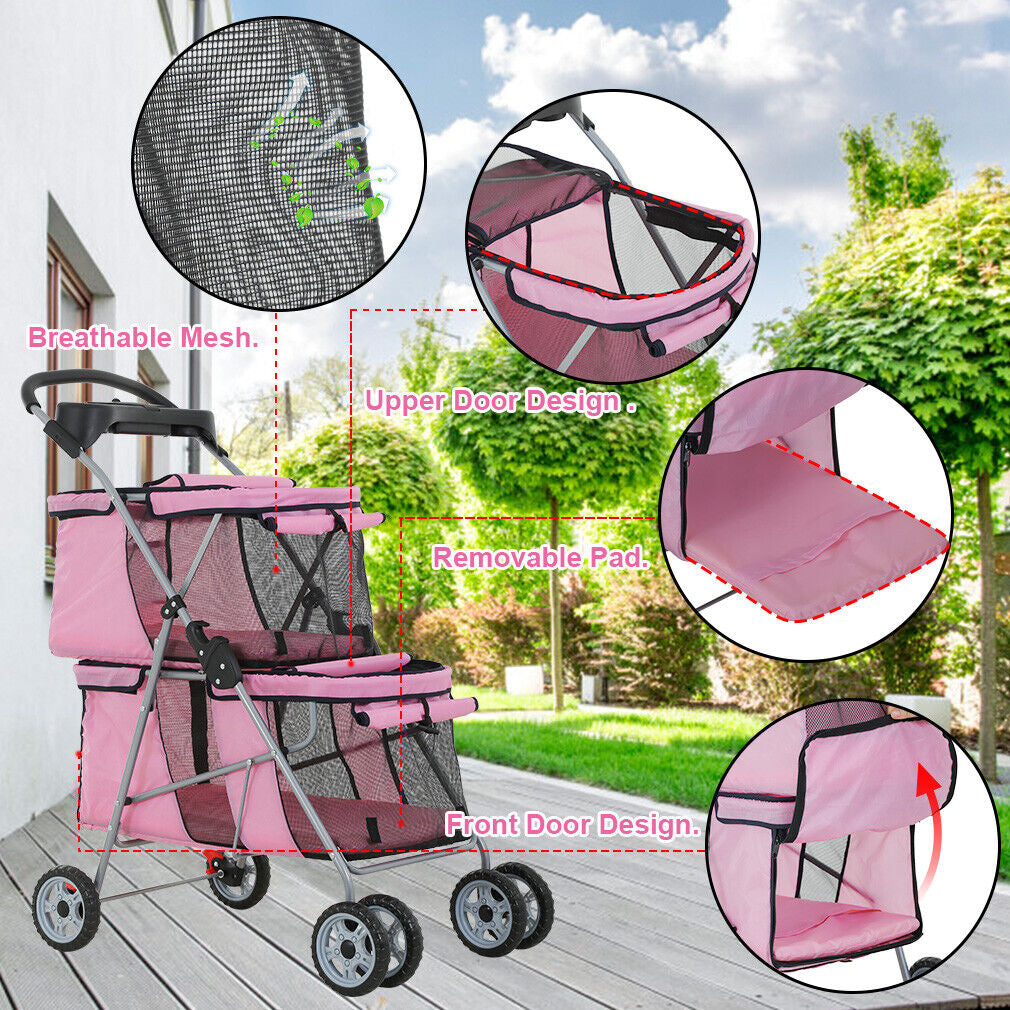 Dog Stroller Cat Stroller Pet Carriers Bag Jogger Stroller for Small Medium Dogs