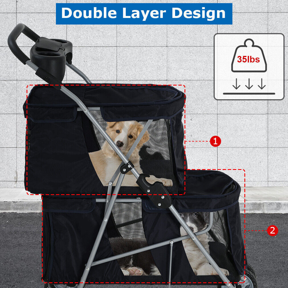 Dog Stroller Cat Stroller Pet Carriers Bag Jogger Stroller for Small Medium Dogs