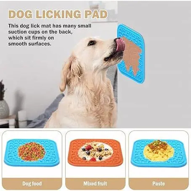 Lick Mat for Dogs, Anxiety Relief Lick Pad with Suction Cups - 2 Pack