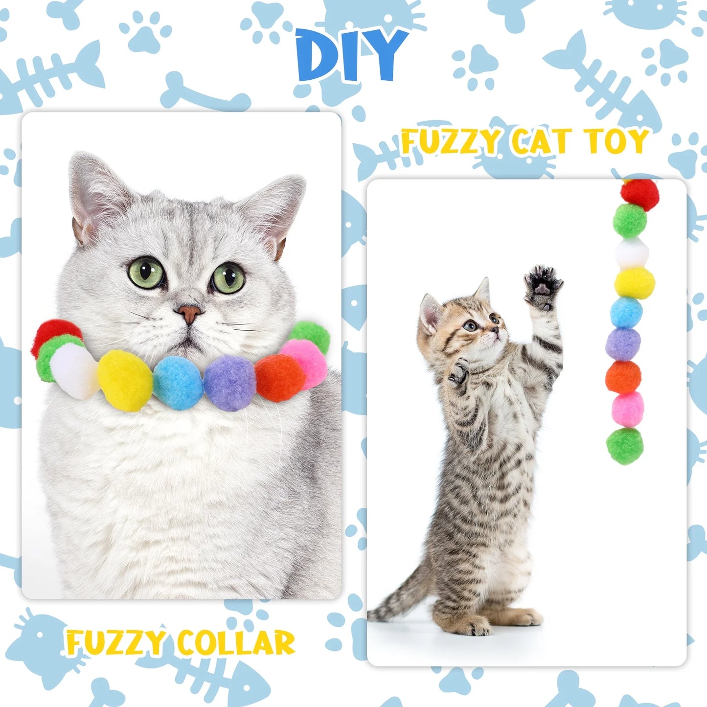 Cat Ball Launcher, 100Pcs Cat Toy Balls and 3 Pinballs, Silent Plush Elastic Cat Ball Toy, Interactive Cat Toys for Indoor Cats Kitten Toys(Yellow1)