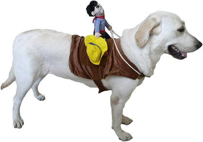 Cowboy Pet Rider Horse Riding -Halloween Dog Apparel Party Dressing up Clothing 