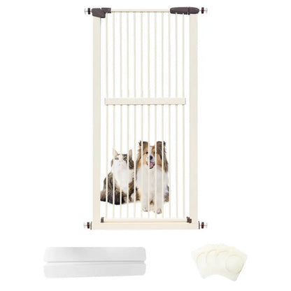 Lumizone Extra Tall Pet Gate 61.02" High Pressure Mounted 30.12"-67.32" Extra Wide (9 Sizes Available) 1.37" Gap for Cat Dog Children Stairs Doorway Hallway No Drilling Auto-Close Cat Gates Dog Gate Proof Gate for Cats Proof Fence Cat Door Safety Gate