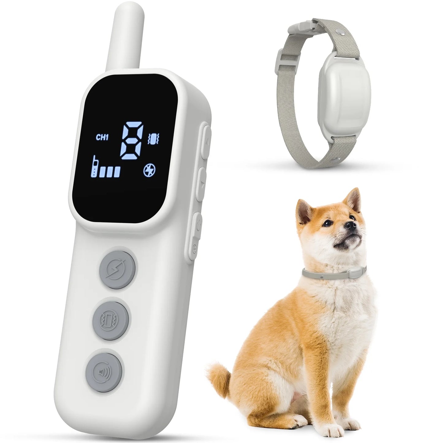 Shock Collar for Dogs, Waterproof Rechargeable Dog Electric Training Collar with Remote for Small Medium Large Dogs with Beep, Vibration, Safe Shock Modes, Grey