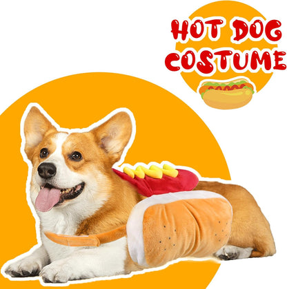 Dog Hot Dog Costume, Dog Halloween Costumes Pet Hot Dog Costume Funny Dog Costume for XS Small Medium Dogs Cats Pets (Medium)