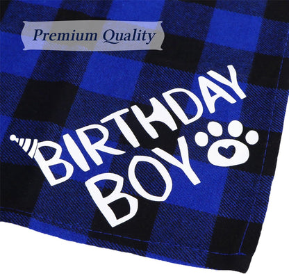 Dog Birthday Party Supplies, X-Large, Blue - Includes Hat, Bandana, Bow Tie, Numbers & Glue Points