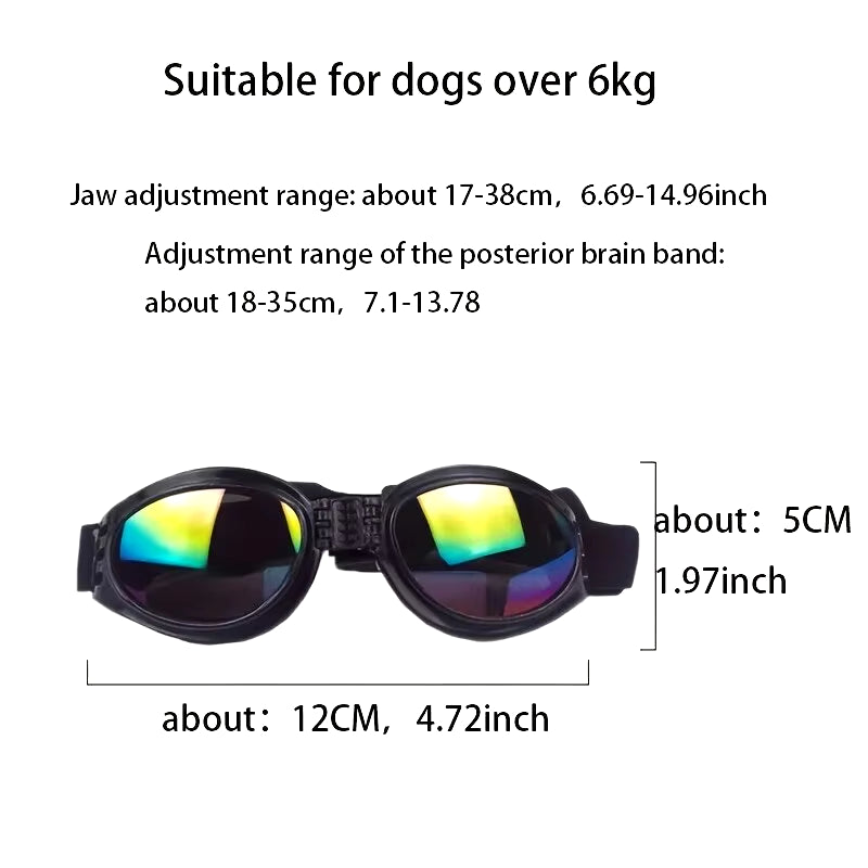 Adjustable Padded Sunglasses Goggles Collapsible Pet Accessories for Medium Dogs