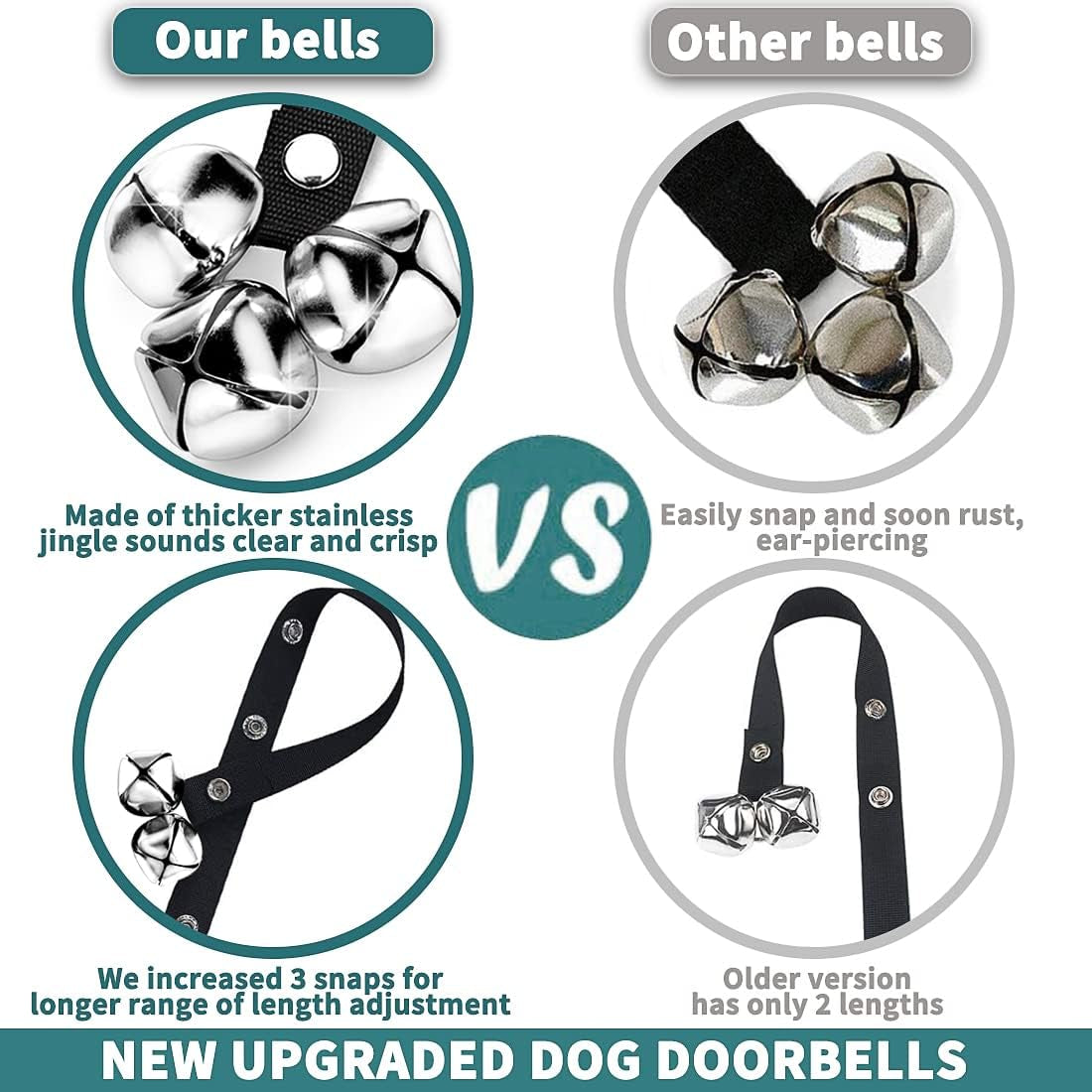 Dog Doorbells Premium Quality Training Potty Great Dog Bells Adjustable Door Bell Dog Bells for Potty Training Your Puppy the Easy Way - 7 Extra Large Loud 1.4 Doorbells