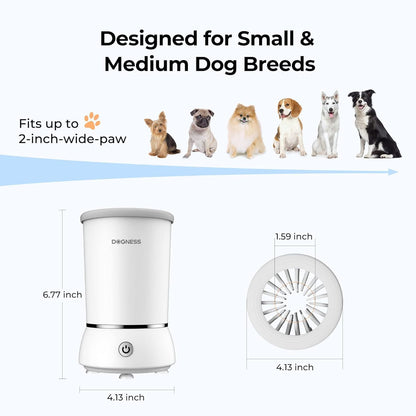 Automatic Dog Paw Cleaner, Dog Paw Washer for Small and Medium-Sized Dog, Paw Cleaner for Dogs and Cats (White)