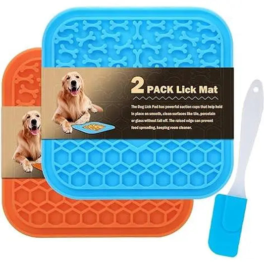 Lick Mat for Dogs, Anxiety Relief Lick Pad with Suction Cups - 2 Pack