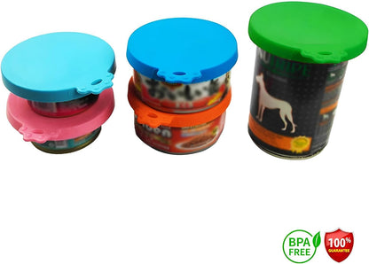 5 Pack Pet Can Covers/Dog Cat Food Can Lids/Universal BPA Free/Silicone Pet Food Can Lids Covers/Fits Most Standard Size Dog and Cat Can Tops for Pet Food Storage