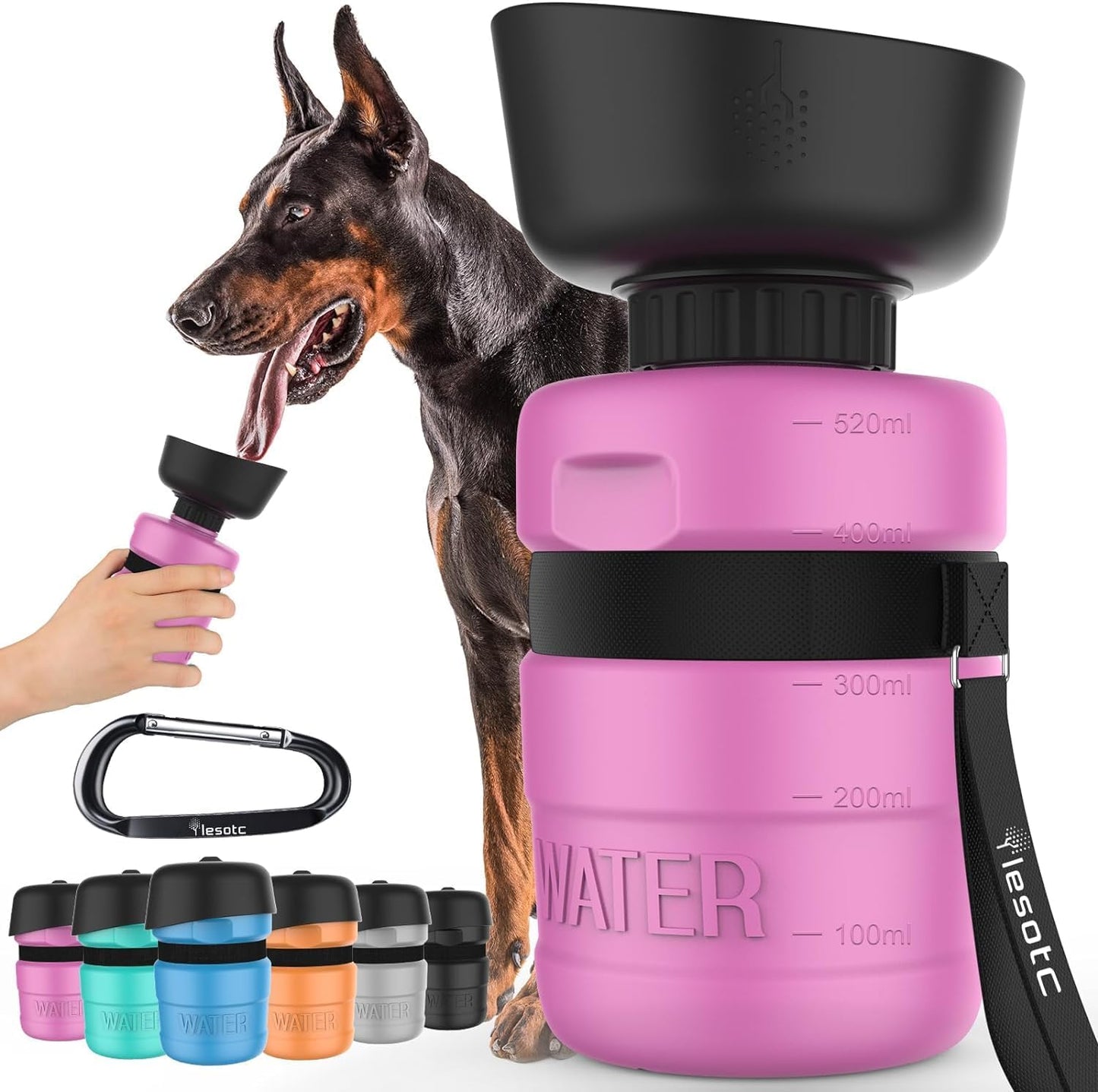 Pet Water Bottle for Dogs, Dog Water Bottle Foldable, Leak Proof, Water Dispenser, Lightweight & Convenient for Outdoor Walking, Hiking, Travel, Bpa Free