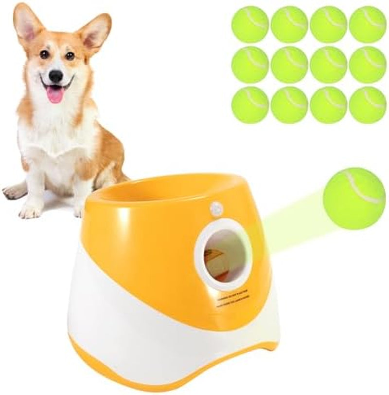 Ball Launcher for Dogs, Automatic Dog Ball Launcher with 12Tennis Balls,Ball Thrower for Dogs Indoor and Outdoor