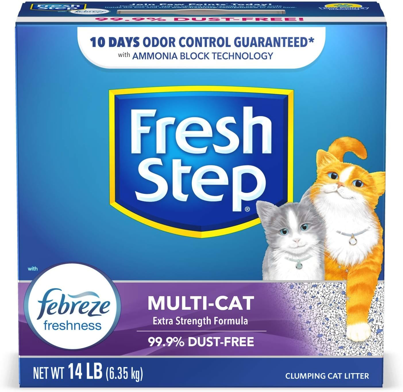 Clumping Cat Litter, Multi-Cat Odor Control, 14 Lbs