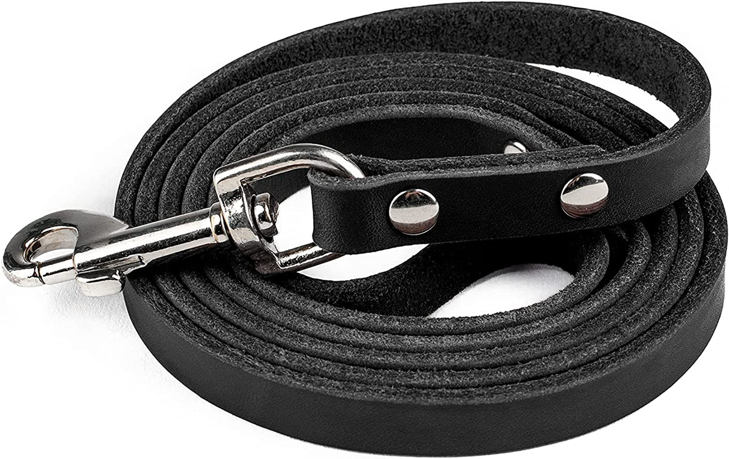 Leather Dog Leash - Genuine Material Leather Leash for All Pet Sizes - Leather Leash for Dogs - Pet Lead - Distressed Leather Leash - 5 Ft Premium Quality Dog Leash - Soft Leather Leash