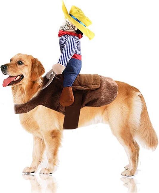 Cowboy Pet Rider Horse Riding -Halloween Dog Apparel Party Dressing up Clothing 