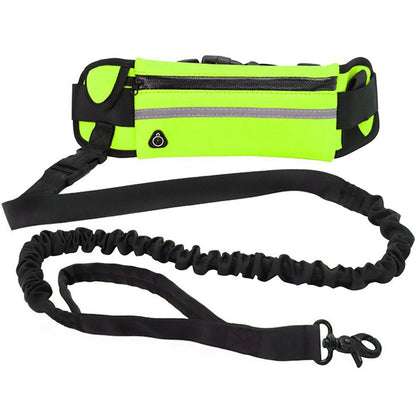 Hands Free Dog Leash for Running Walking Reflective Leash with Waist Bag Retractable Elastic Belt Dog Traction Rope Pet Products