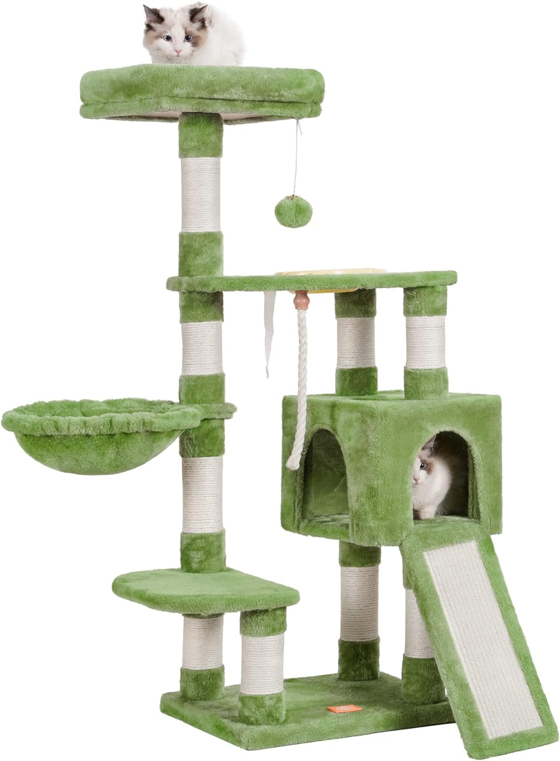 Cat Tree, Cat Tower for Indoor Cats with Scratching Board, Multi-Level Cat Furniture Condo with Feeding Bowl Smoky Gray HCT010G