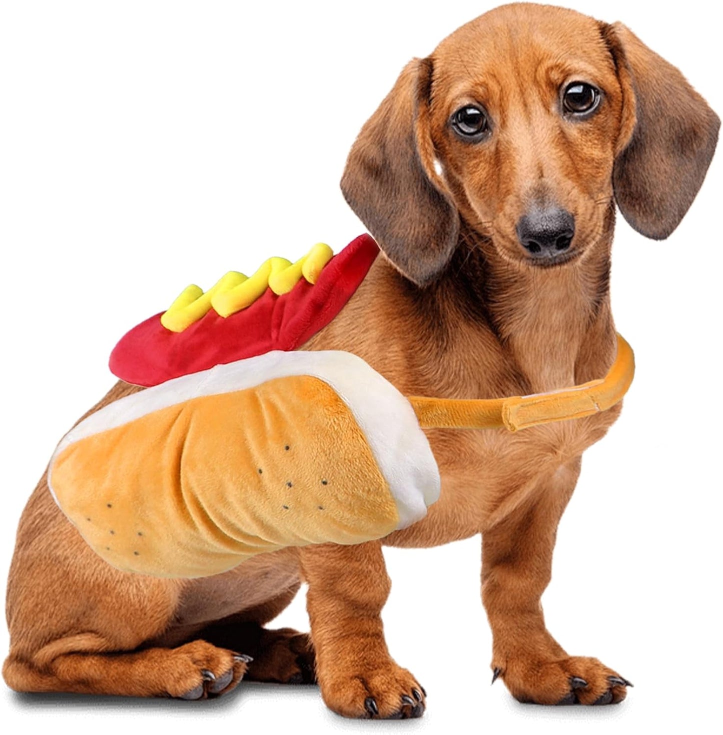 Dog Hot Dog Costume, Dog Halloween Costumes Pet Hot Dog Costume Funny Dog Costume for XS Small Medium Dogs Cats Pets (Medium)