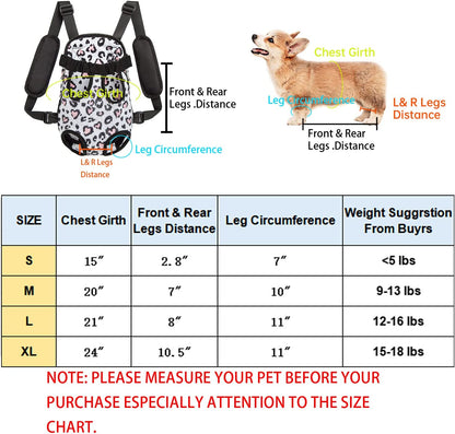 Pet Dog Carrier Backpack Legs Out Adjustable Pet Front Cat Backpack Carrier Travel Bag for Traveling Hiking Camping for Small Medium Dogs Cats Puppies