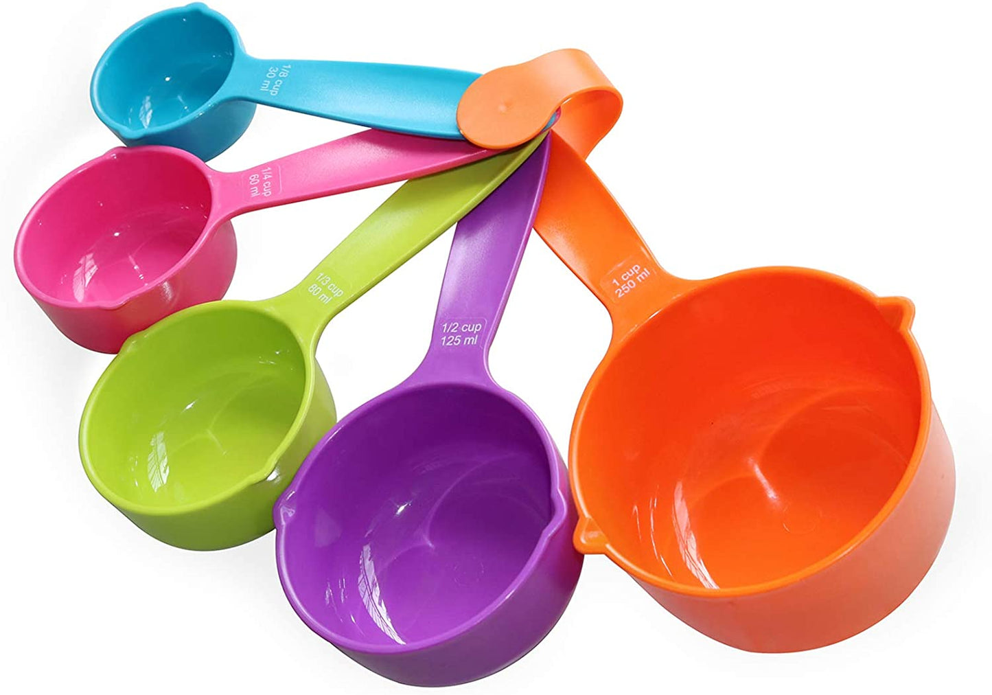 Dog Food Scoop Set of 4 - Plastic Measuring Cups for Dog, Cat and Bird Food (Random Color)