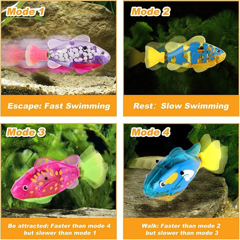 Cat Interactive Electric Fish Toy Water Cat Toy for Indoor Play Swimming Robot Fish Toy for Cat and Dog with LED Light Pet Toys