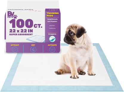 Puppy Pads Leak-Proof 50 Count 22"X 22" | Pee Pads for Dogs Quick Absorb 6-Layer- Dog Pee Pads- Dog Pads 50 Pack- Potty Pads for Dogs- Puppy Pee Pads, Pee Pad Training Pads for Dogs, Pet Pee Pads