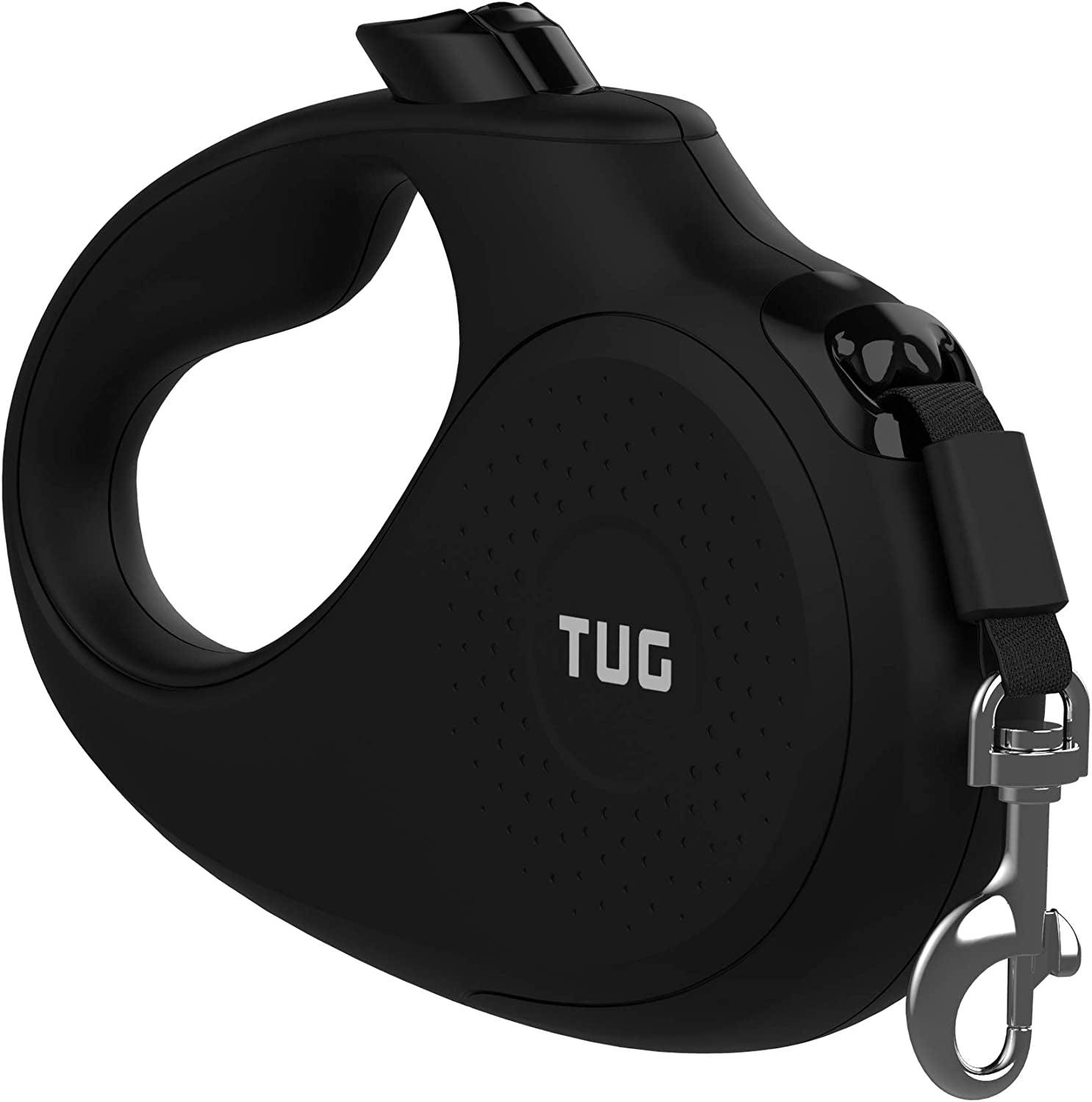 Monochrome 360° Tangle-Free Retractable Dog Leash | 16 Ft Strong Nylon Tape (Large, Black)